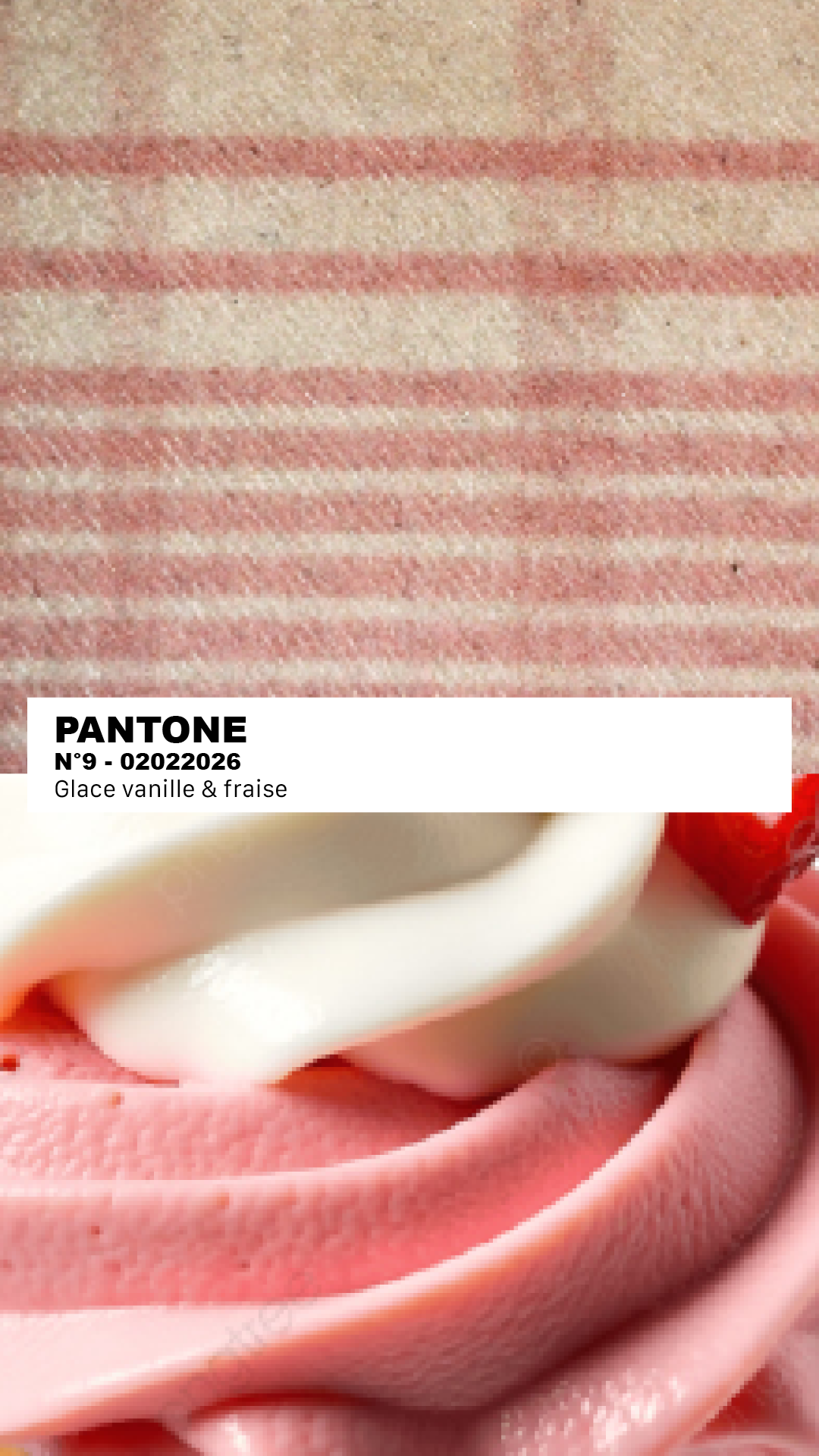 MANTEAU-PULL & ÉCHARPE - GLACE VANILLE FRAISE