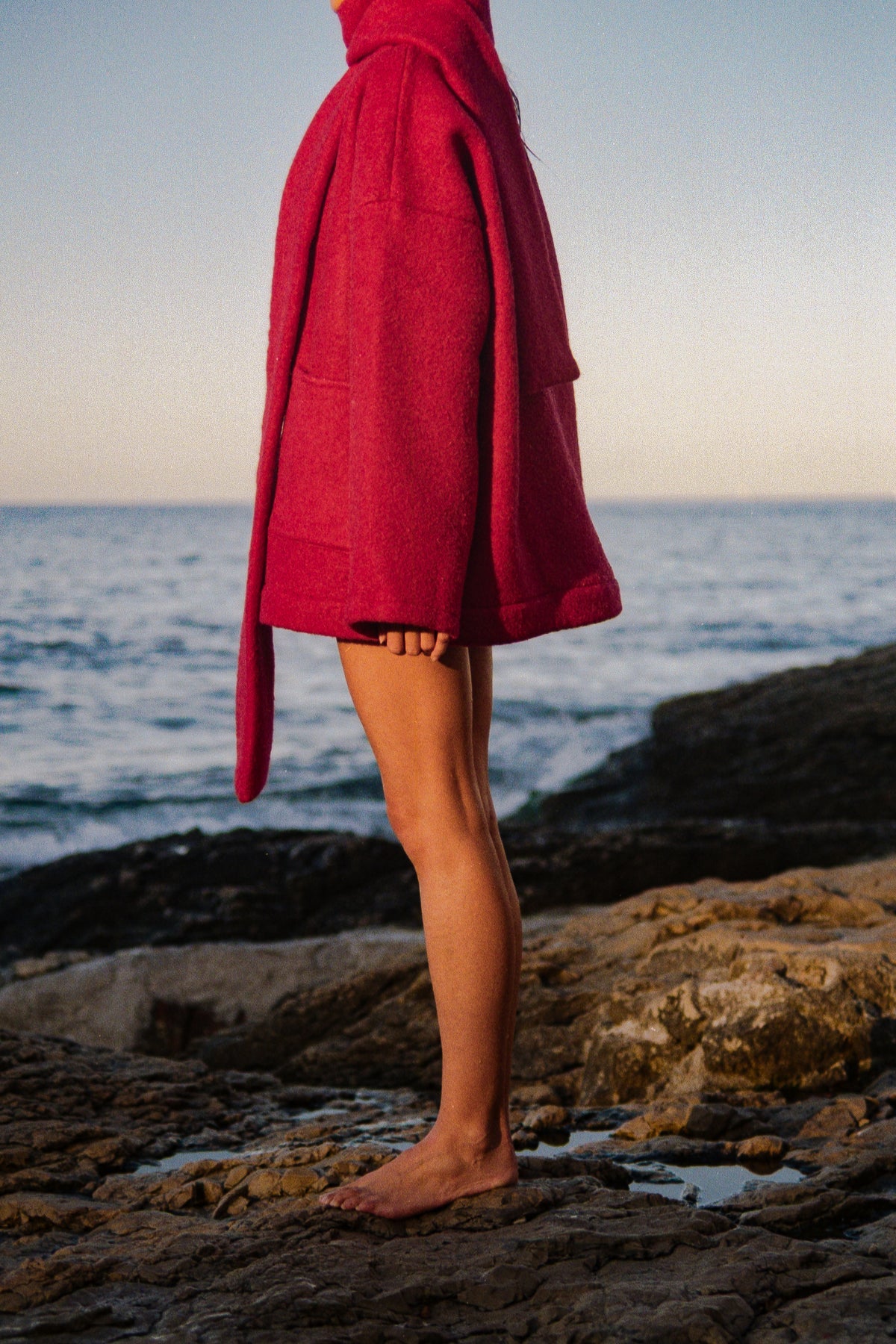 MANTEAU-PULL & ÉCHARPE - FRAMBOISE