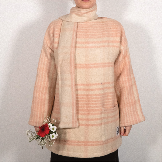 MANTEAU-PULL & ÉCHARPE - GLACE VANILLE FRAISE