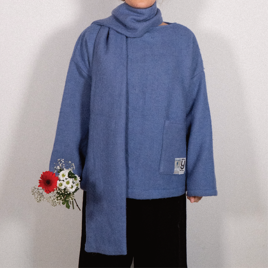 MANTEAU-PULL & ÉCHARPE - LAVANDE