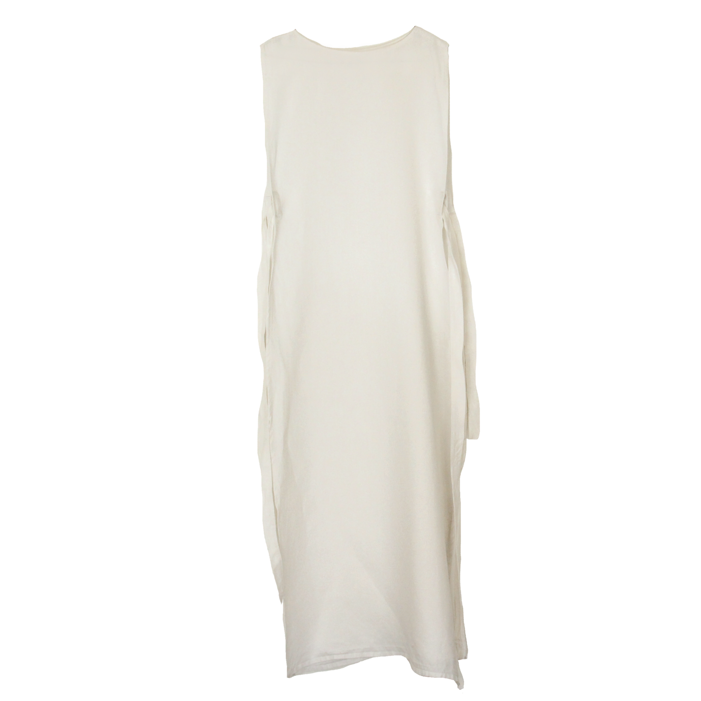 ROBE TABLIER LIN BLANC