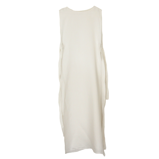 ROBE TABLIER LIN BLANC