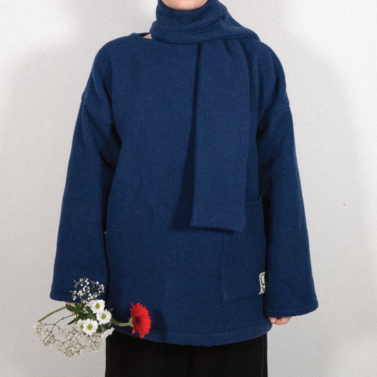 MANTEAU-PULL & ÉCHARPE - MYRTILLE