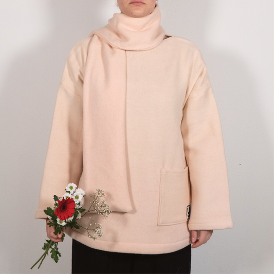 MANTEAU-PULL & ÉCHARPE - NACRE