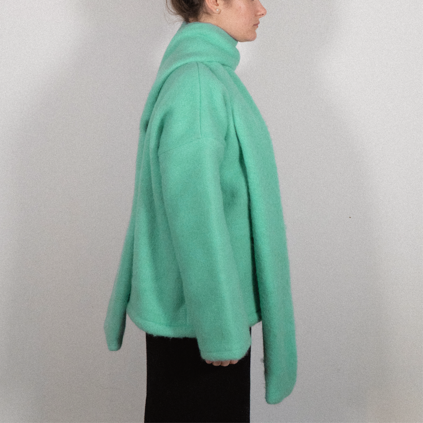 MANTEAU-PULL & ÉCHARPE - NYMPHEAS HARMONIE VERTE