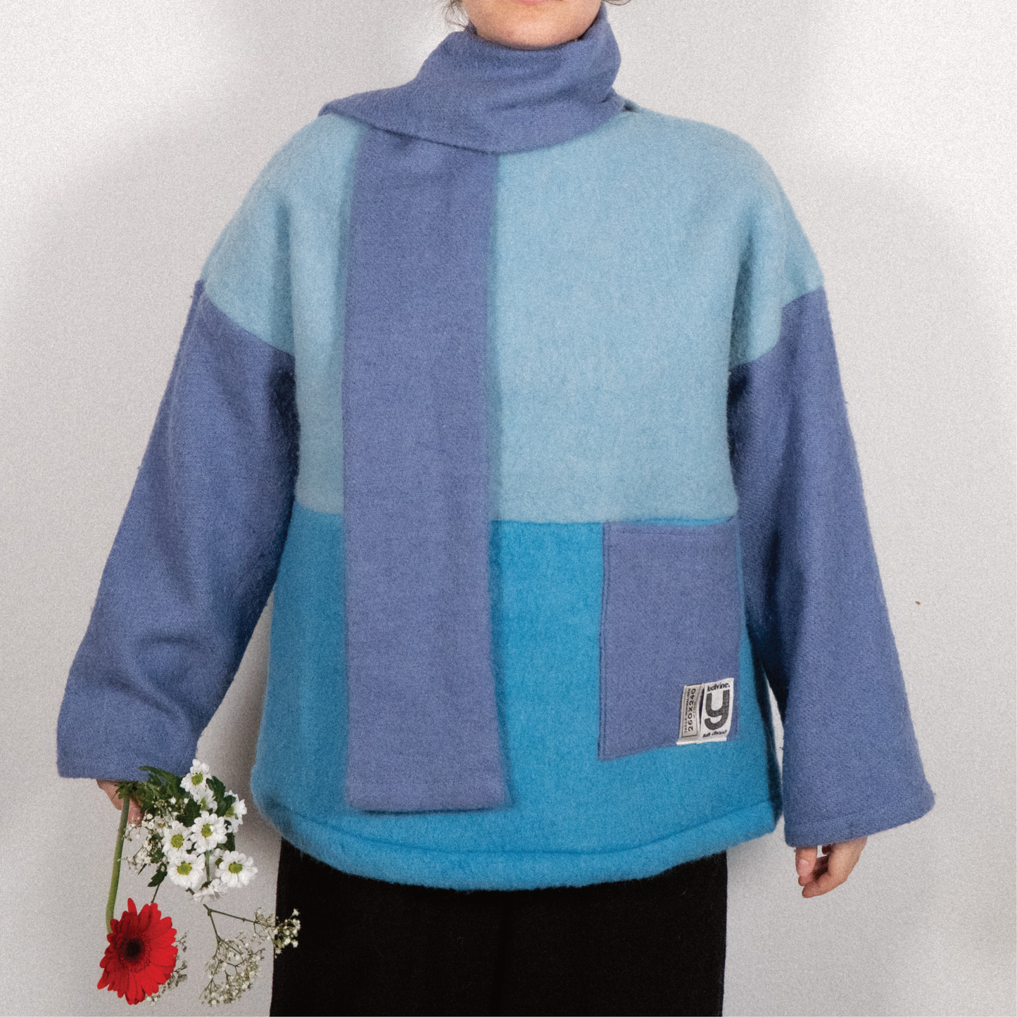 MANTEAU-PULL & ÉCHARPE - PATCHWORK N°3