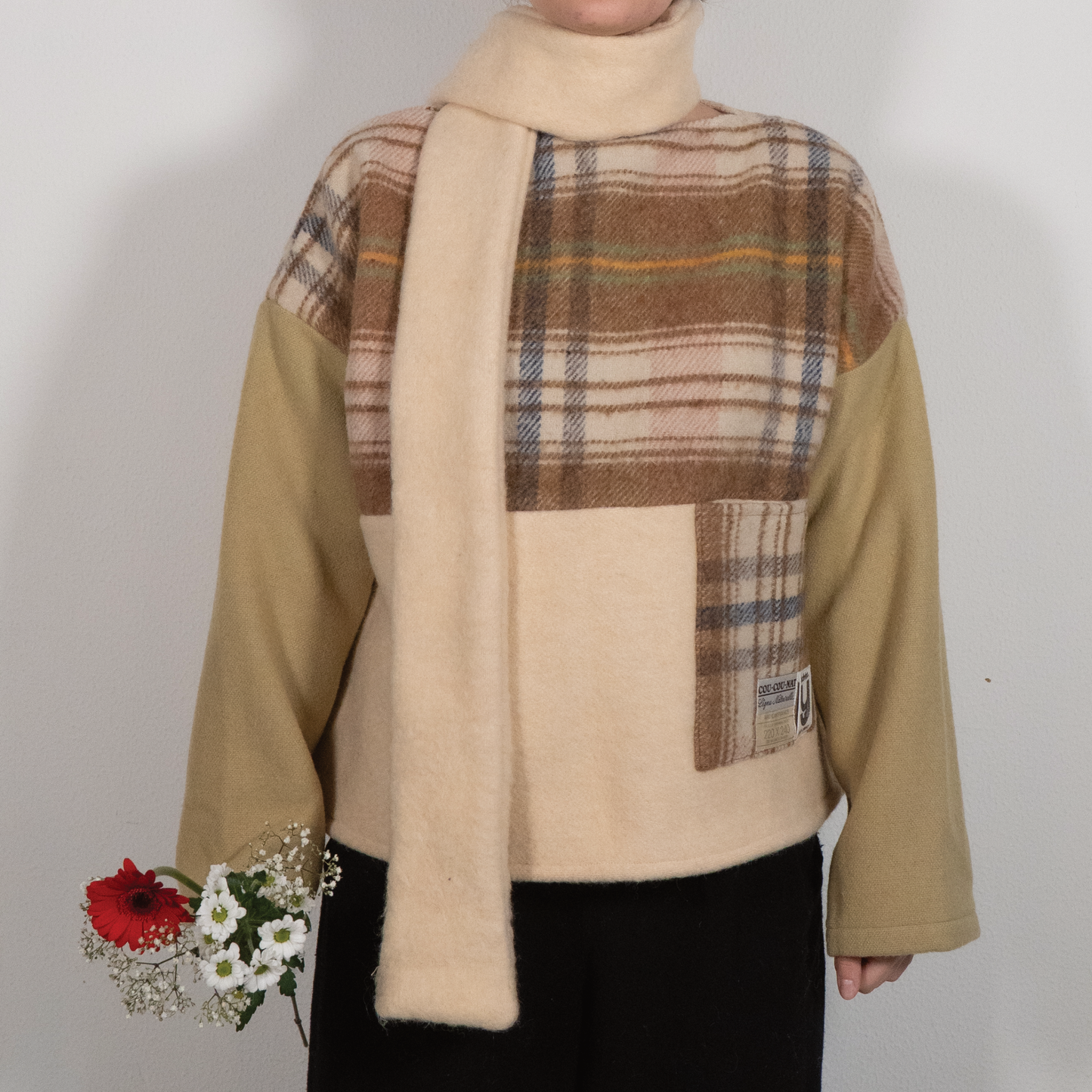 MANTEAU-PULL & ÉCHARPE - PATCHWORK N°1