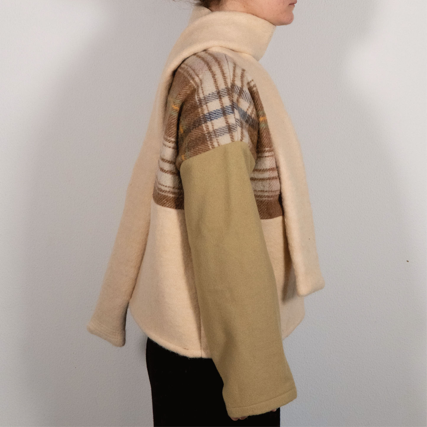 MANTEAU-PULL & ÉCHARPE - PATCHWORK N°1