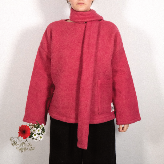 MANTEAU-PULL & ÉCHARPE - PRALINE N°2