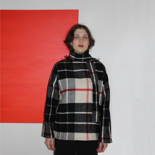 PULL AVEC ÉCHARPE TARTAN N°2