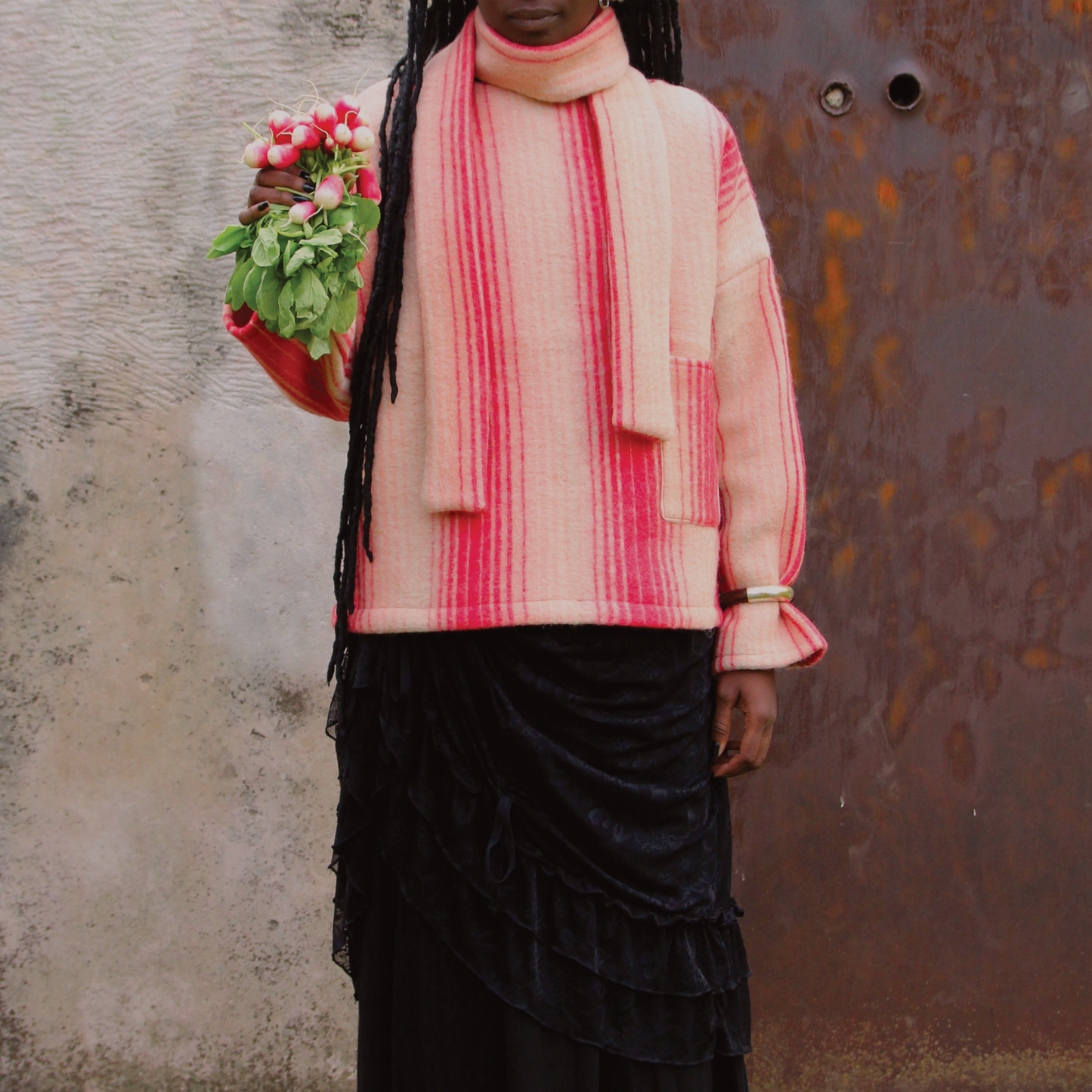 MANTEAU-PULL & ÉCHARPE - GUIMAUVE