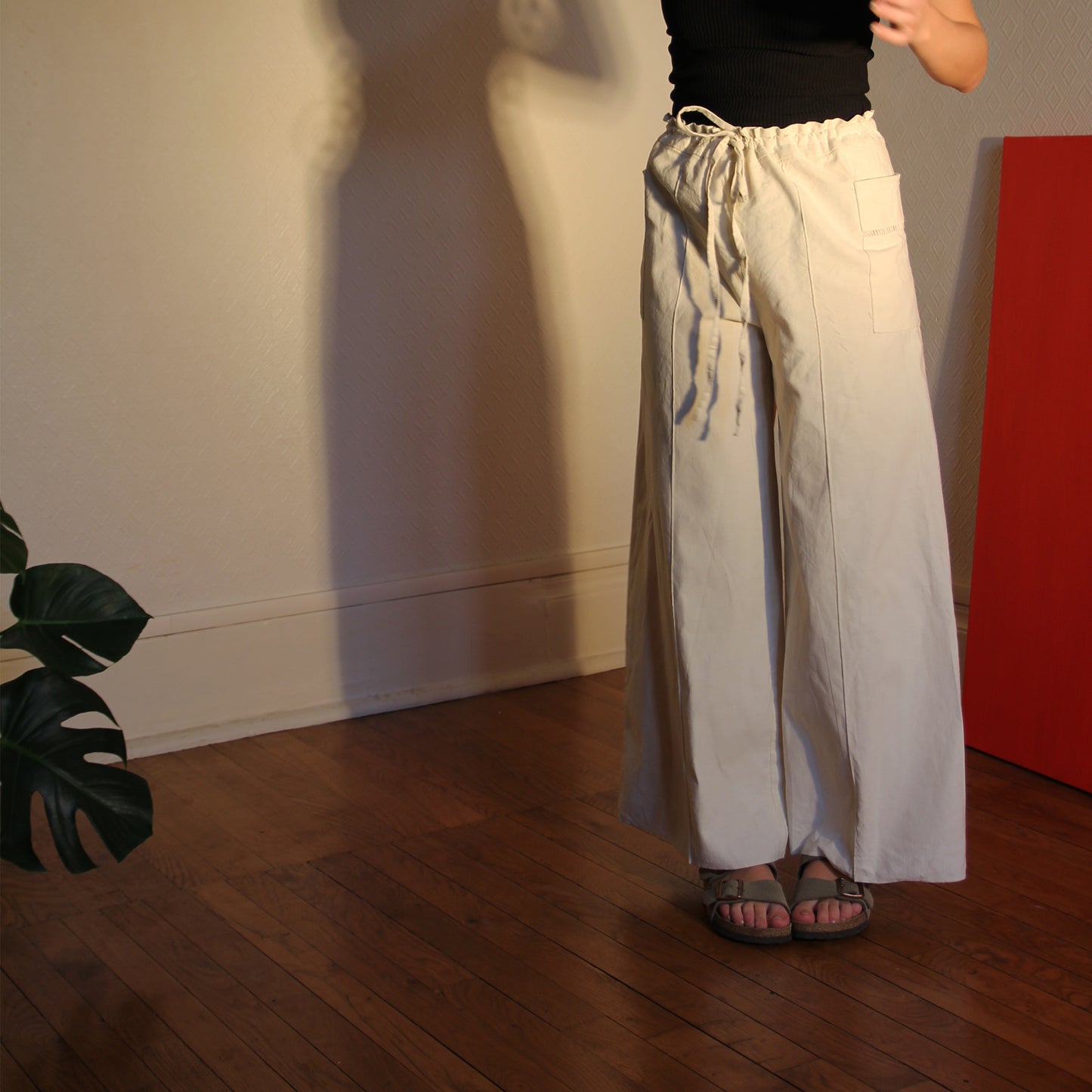 PANTALON EN LIN BLANC