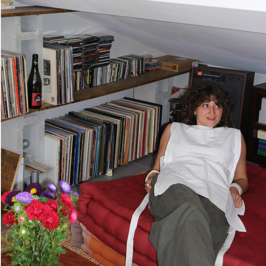TABLIER EN LIN BLANC